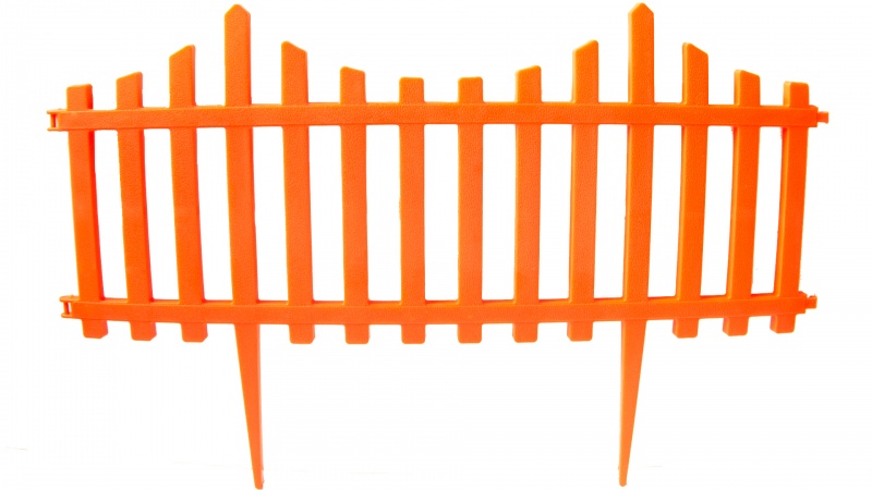 Забор садовый Частокол оранжевый