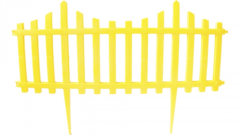 Забор садовый Частокол желтый